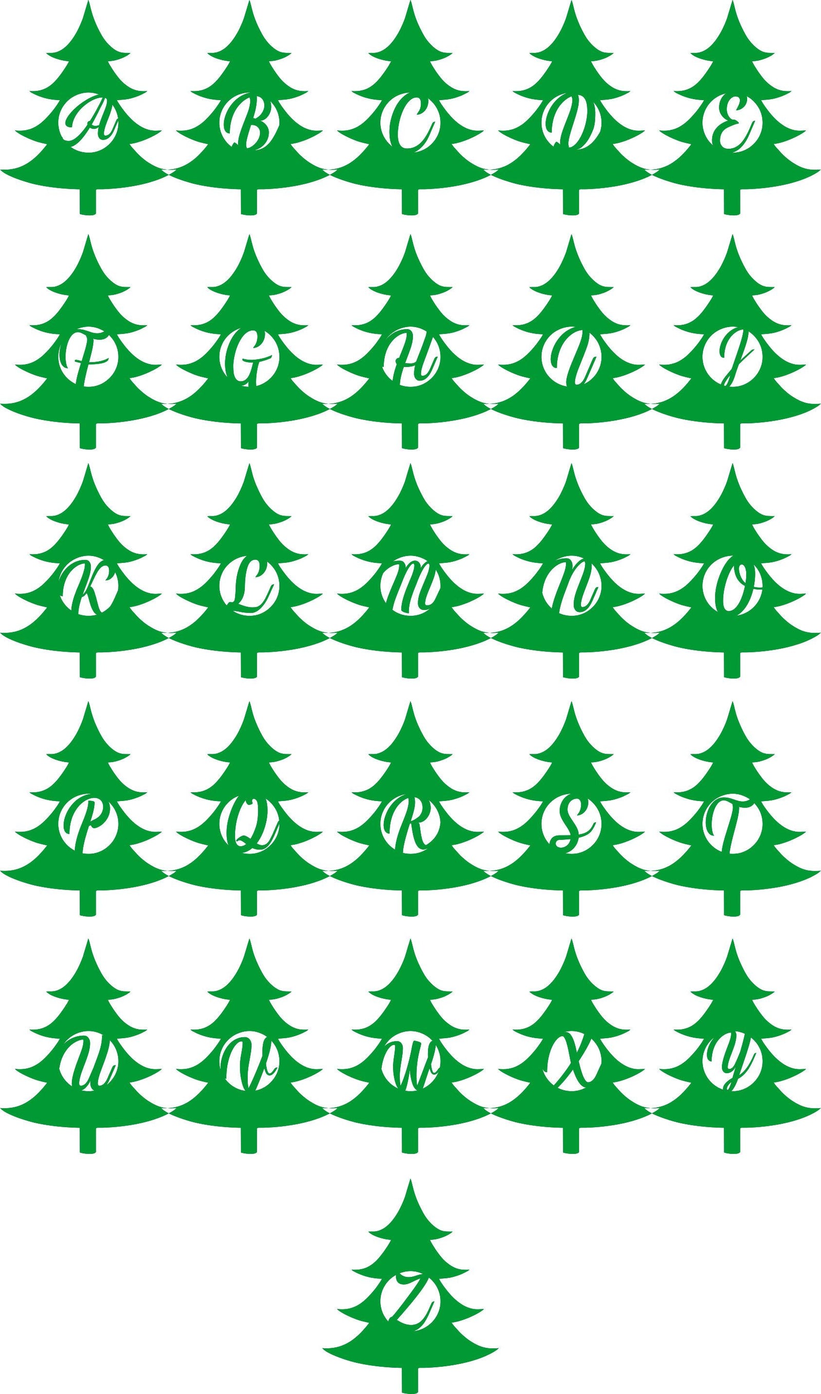 Christmas Tree Initial - Powderaddicts