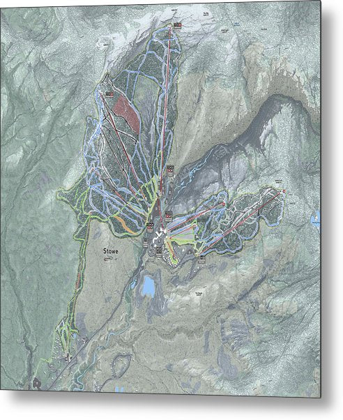 Stowe Ski Trail Map - Metal Print - Powderaddicts