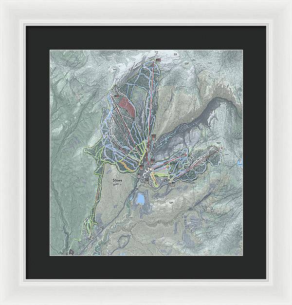 Stowe Ski Trail Map - Framed Print - Powderaddicts