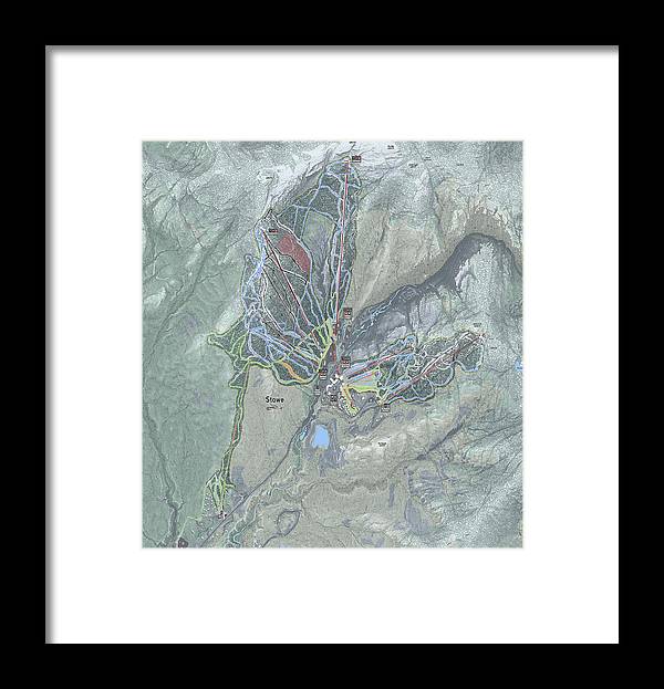 Stowe Ski Trail Map - Framed Print - Powderaddicts