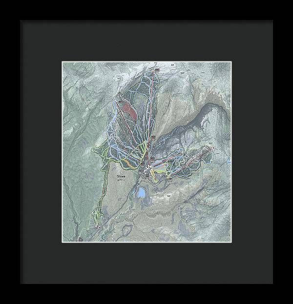 Stowe Ski Trail Map - Framed Print - Powderaddicts