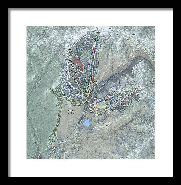 Stowe Ski Trail Map - Framed Print - Powderaddicts