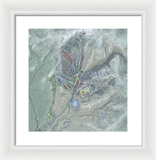 Stowe Ski Trail Map - Framed Print - Powderaddicts