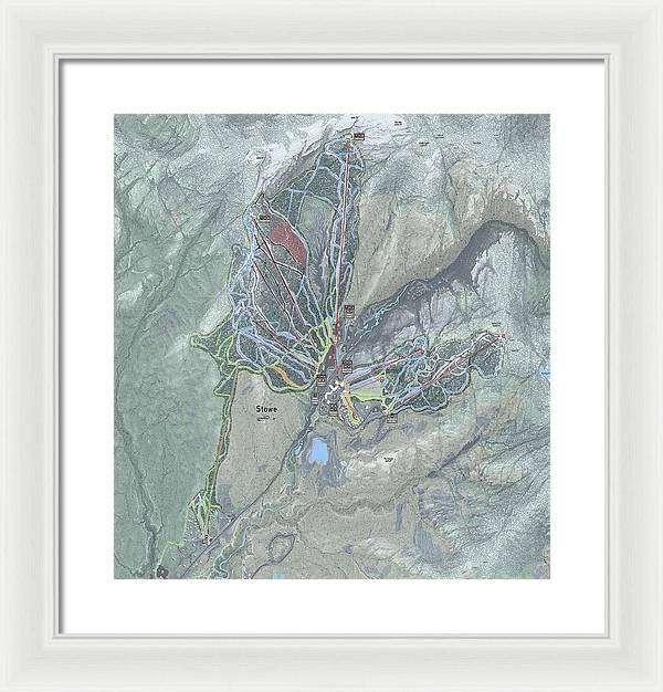 Stowe Ski Trail Map - Framed Print - Powderaddicts