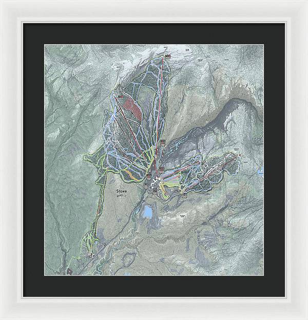 Stowe Ski Trail Map - Framed Print - Powderaddicts