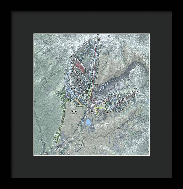 Stowe Ski Trail Map - Framed Print - Powderaddicts