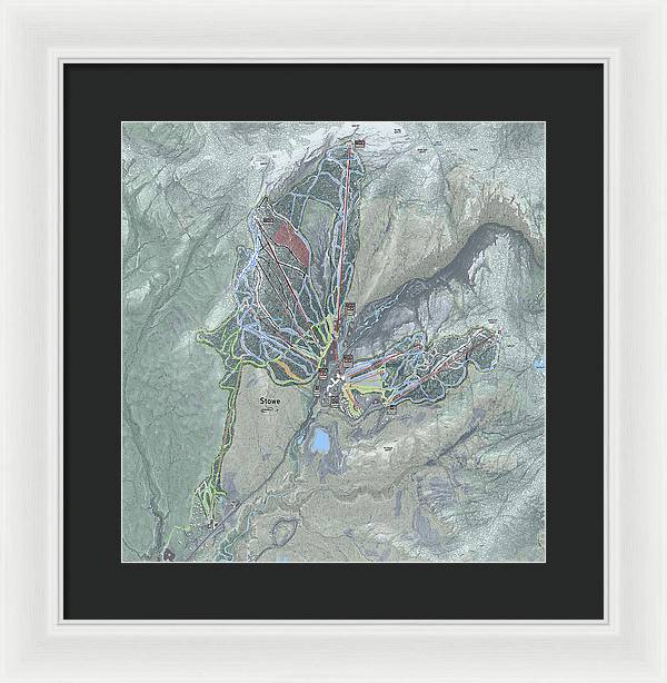 Stowe Ski Trail Map - Framed Print - Powderaddicts