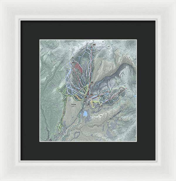 Stowe Ski Trail Map - Framed Print - Powderaddicts