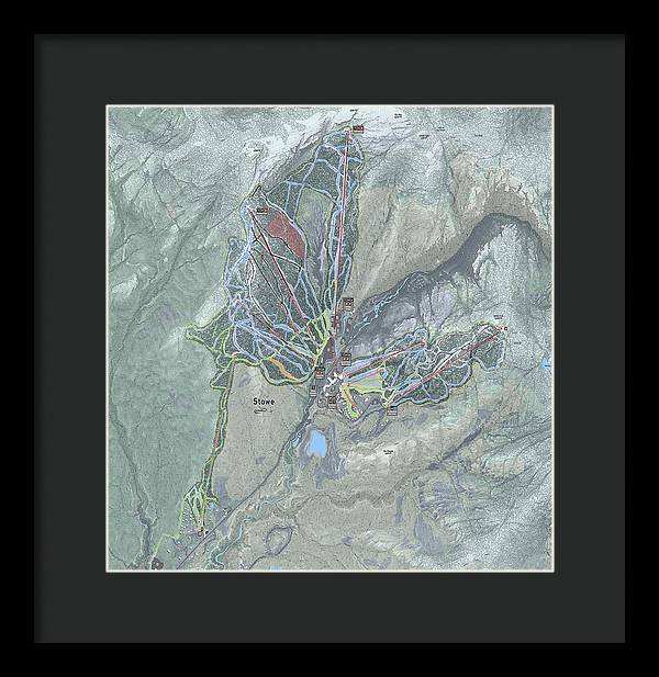 Stowe Ski Trail Map - Framed Print - Powderaddicts