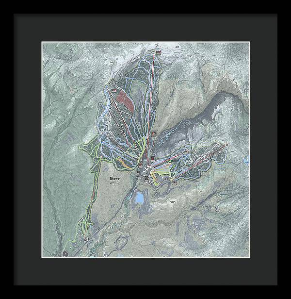 Stowe Ski Trail Map - Framed Print - Powderaddicts