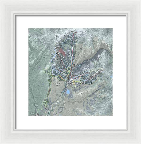 Stowe Ski Trail Map - Framed Print - Powderaddicts