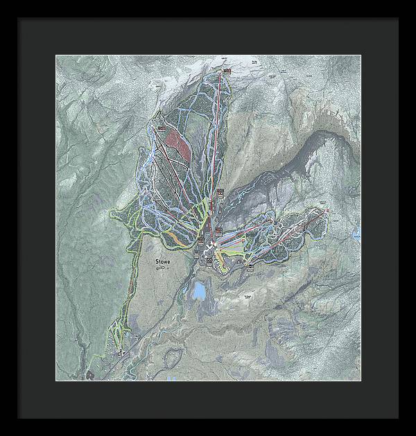 Stowe Ski Trail Map - Framed Print - Powderaddicts