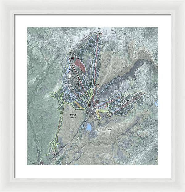 Stowe Ski Trail Map - Framed Print - Powderaddicts