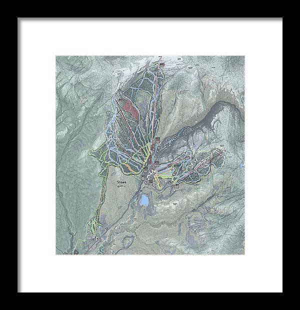 Stowe Ski Trail Map - Framed Print - Powderaddicts