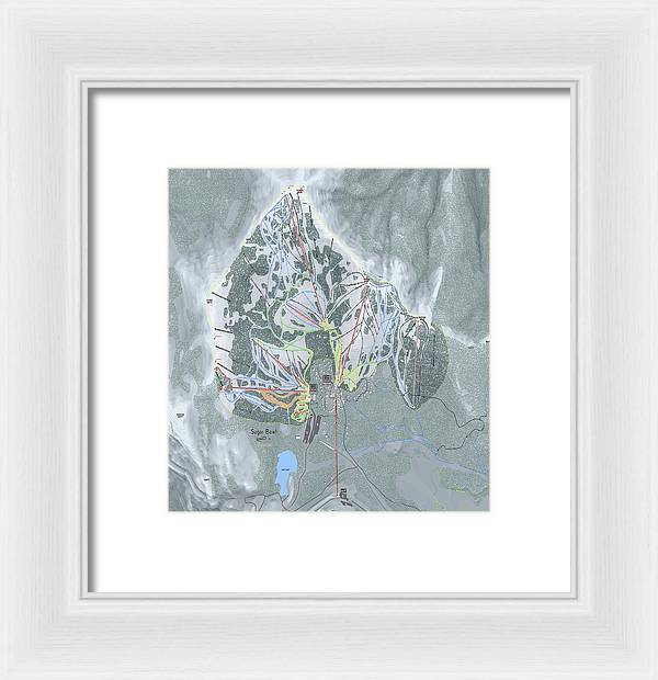 Sugar Bowl Ski Trail Map Framed Print Powderaddicts