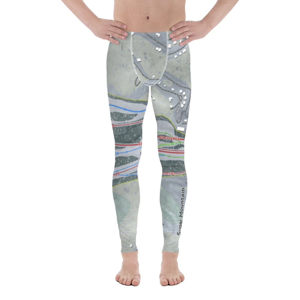 Sugar Mountain, North Carolina Ski Trail Map Men's Base Layer Bottom