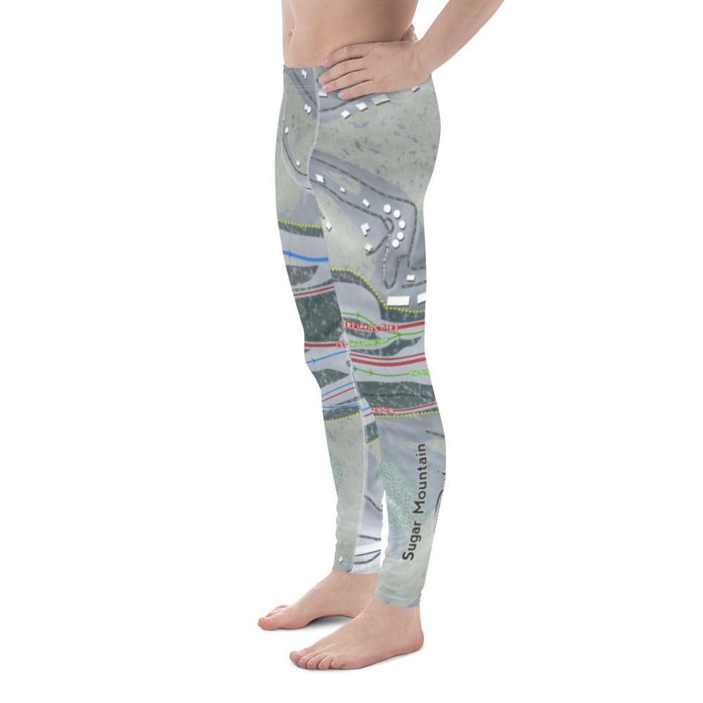 Sugar Mountain, North Carolina Ski Trail Map Men's Base Layer Bottom - Powderaddicts