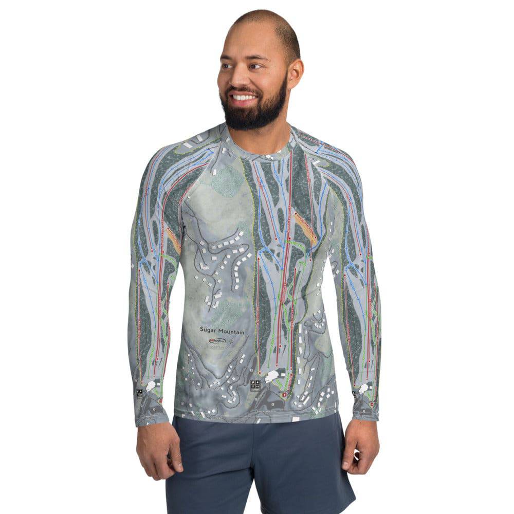Sugar Mountain, North Carolina Ski Trail Map Men's Base Layer Top