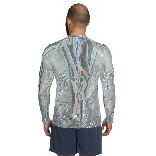 Sugar Mountain, North Carolina Ski Trail Map Men's Base Layer Top - Powderaddicts