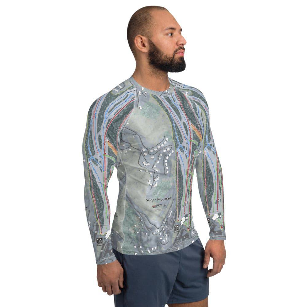 Sugar Mountain, North Carolina Ski Trail Map Men's Base Layer Top - Powderaddicts