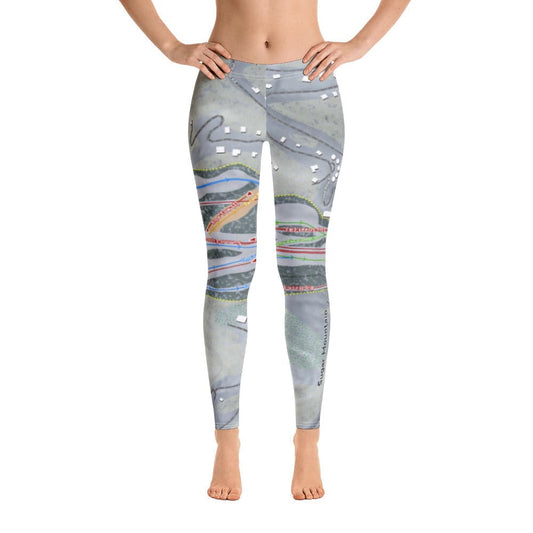 Sugar Mountain, North Carolina Ski Trail Map Women's Base Layer Bottom - Powderaddicts