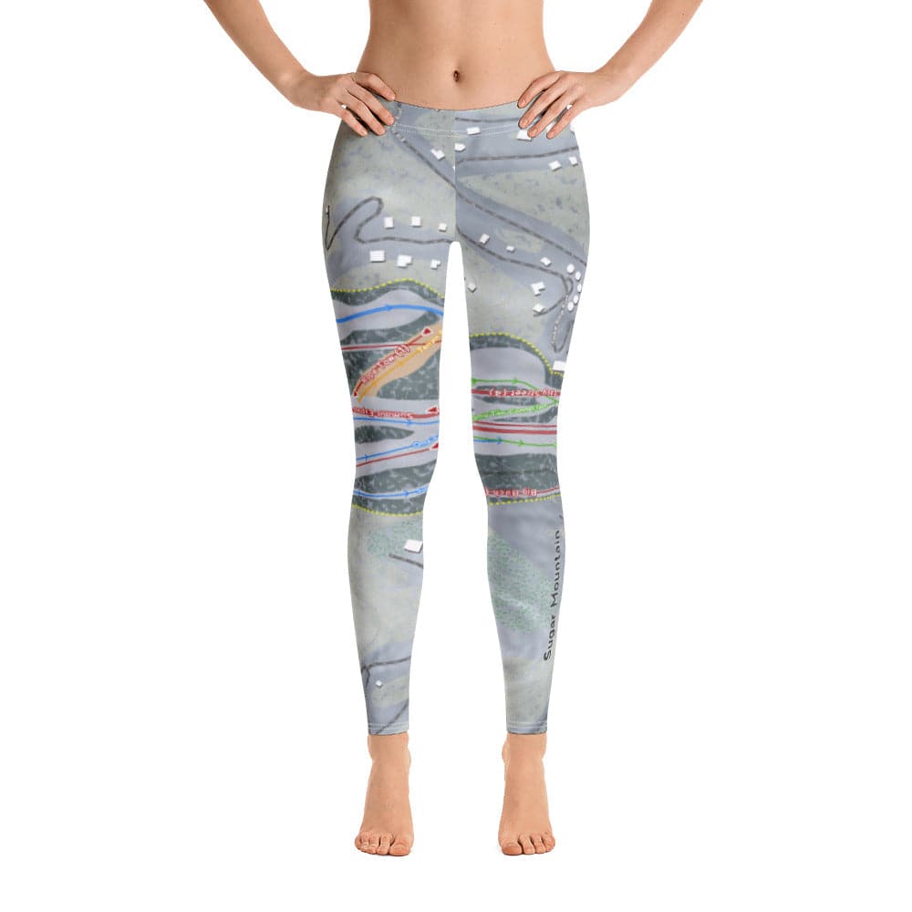 Sugar Mountain, North Carolina Ski Trail Map Women's Base Layer Bottom - Powderaddicts