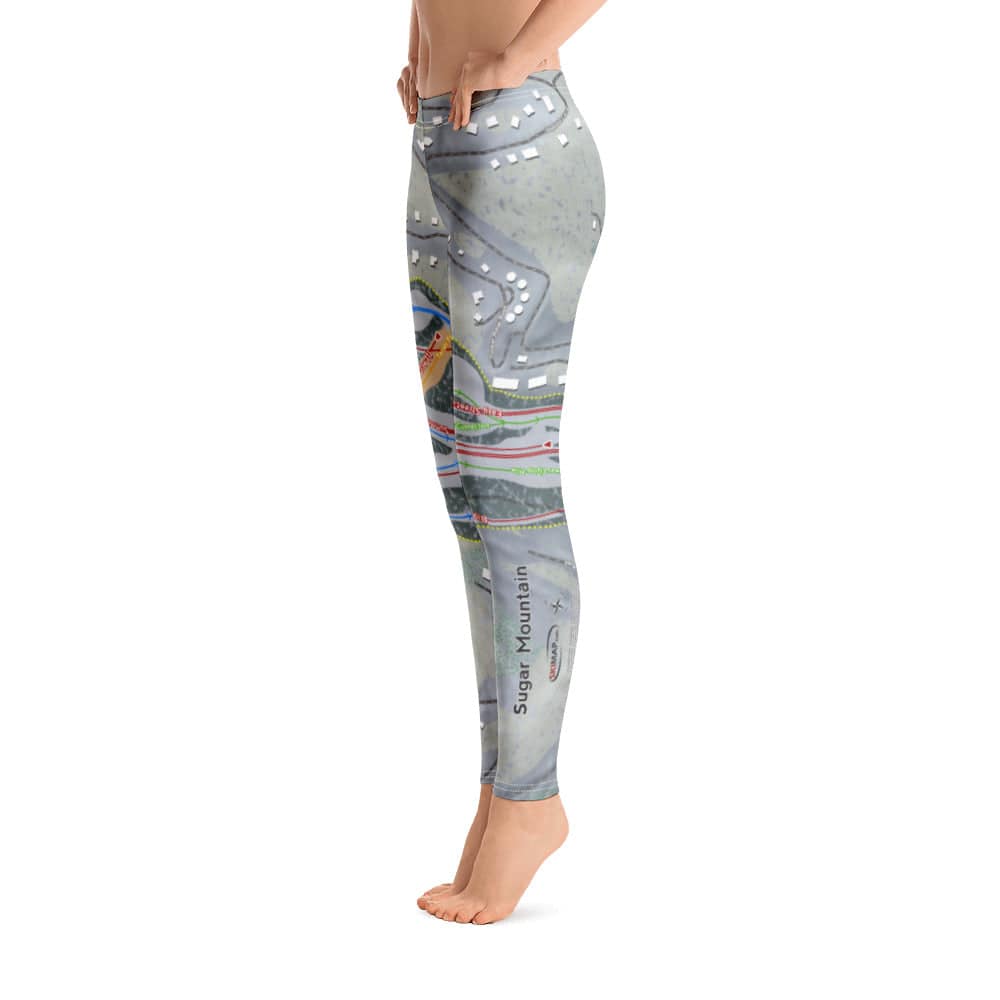 Sugar Mountain, North Carolina Ski Trail Map Women's Base Layer Bottom - Powderaddicts