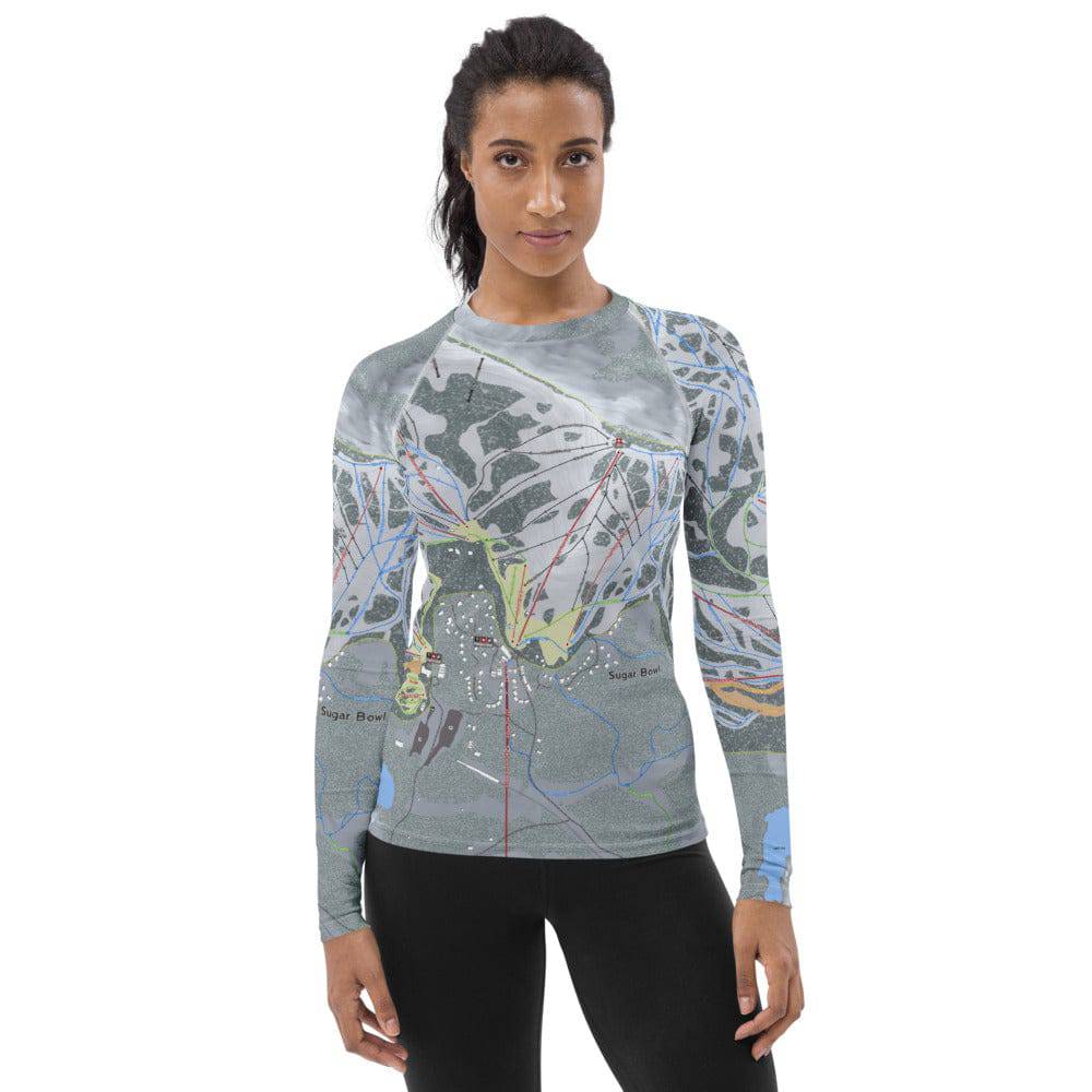 Sugarbowl, California Ski Trail Map Women's Base Layer Top
