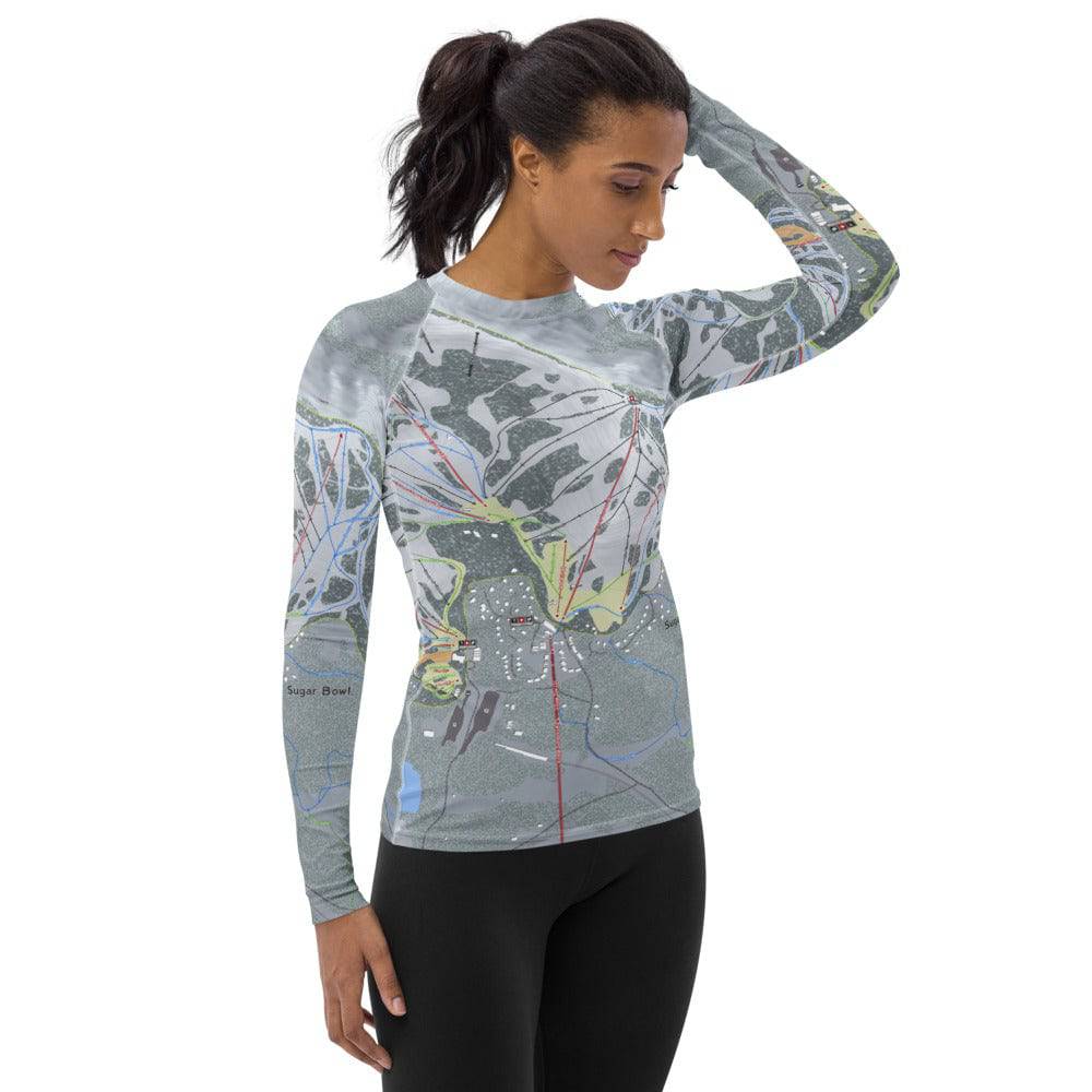 Sugarbowl, California Ski Trail Map Women's Base Layer Top - Powderaddicts