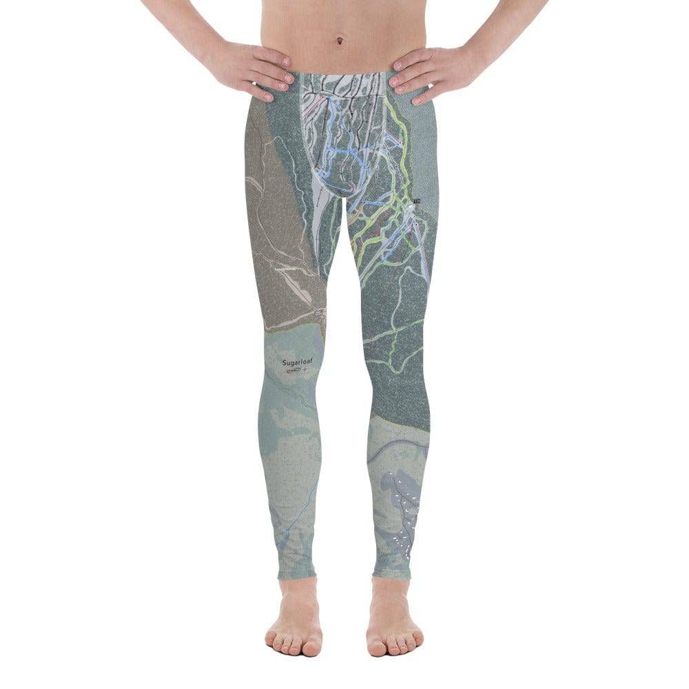 Sugarloaf, Maine Ski Trail Map Men's Base Layer Bottom - Powderaddicts