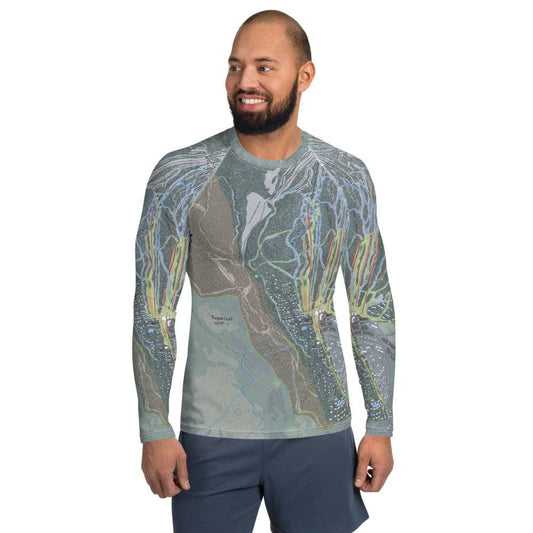Sugarloaf, Maine Ski Trail Map Men's Base Layer Top - Powderaddicts