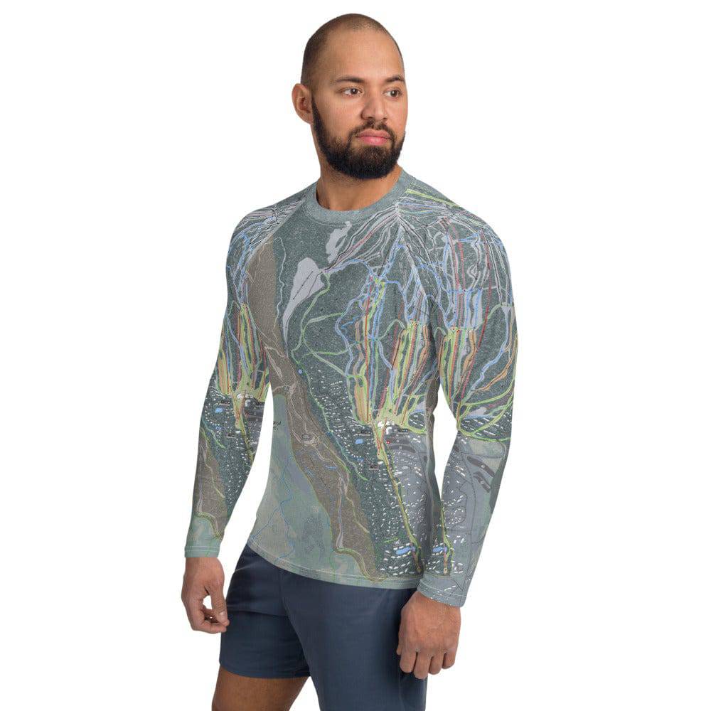 Sugarloaf, Maine Ski Trail Map Men's Base Layer Top - Powderaddicts