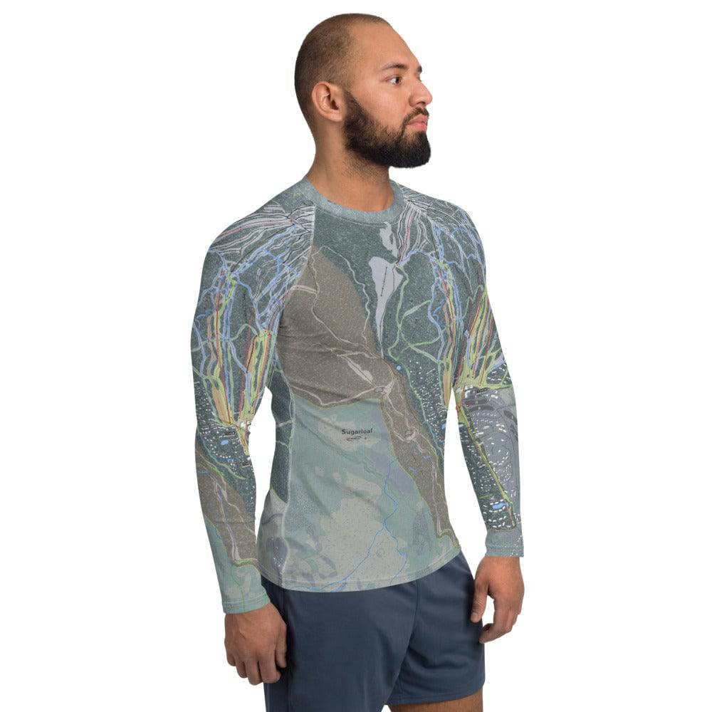 Sugarloaf, Maine Ski Trail Map Men's Base Layer Top - Powderaddicts