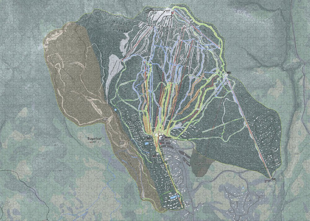 Sugarloaf, Maine Ski Trail Map - Puzzle - Powderaddicts