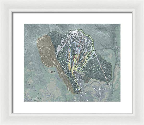 Sugarloaf, Maine Ski Trail Map - Framed Print