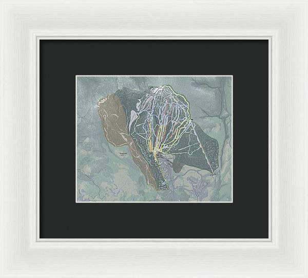 Sugarloaf, Maine Ski Trail Map - Framed Print