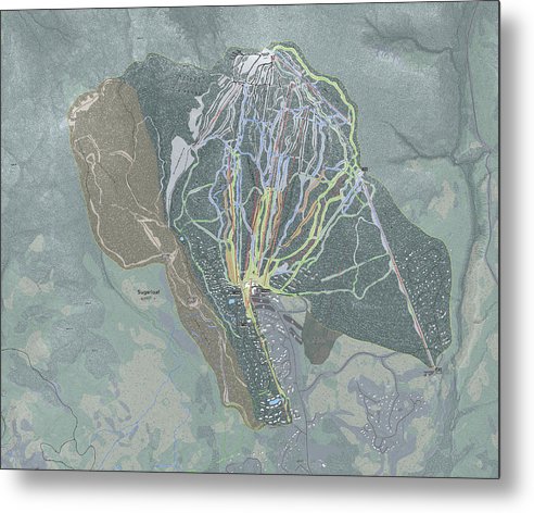 Sugarloaf Ski Trail Map - Metal Print - Powderaddicts