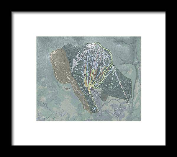 Sugarloaf Ski Trail Map - Framed Print - Powderaddicts