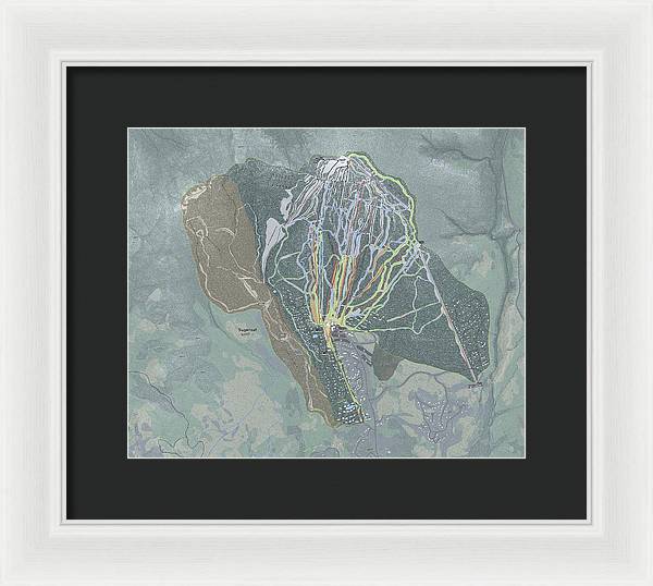 Sugarloaf Ski Trail Map - Framed Print - Powderaddicts