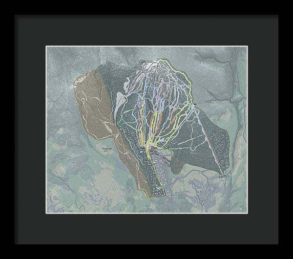 Sugarloaf Ski Trail Map - Framed Print - Powderaddicts