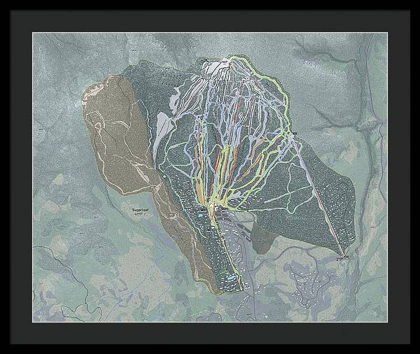 Sugarloaf Ski Trail Map - Framed Print - Powderaddicts