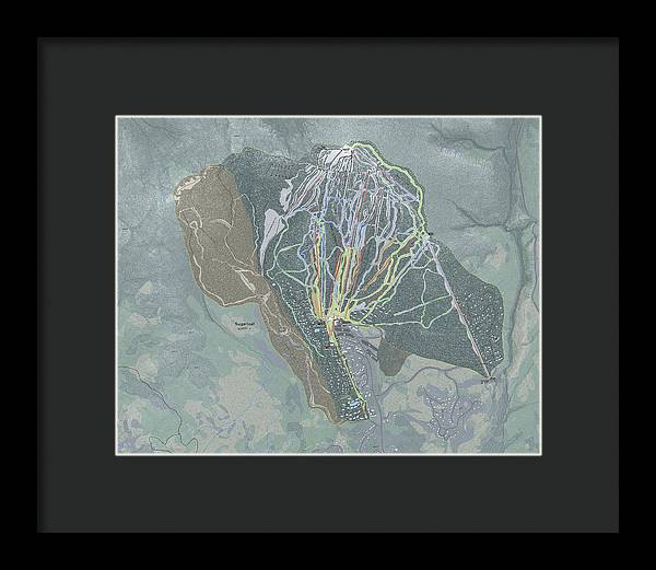 Sugarloaf Ski Trail Map - Framed Print - Powderaddicts