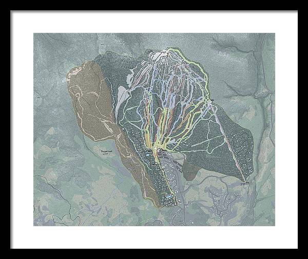 Sugarloaf Ski Trail Map - Framed Print - Powderaddicts