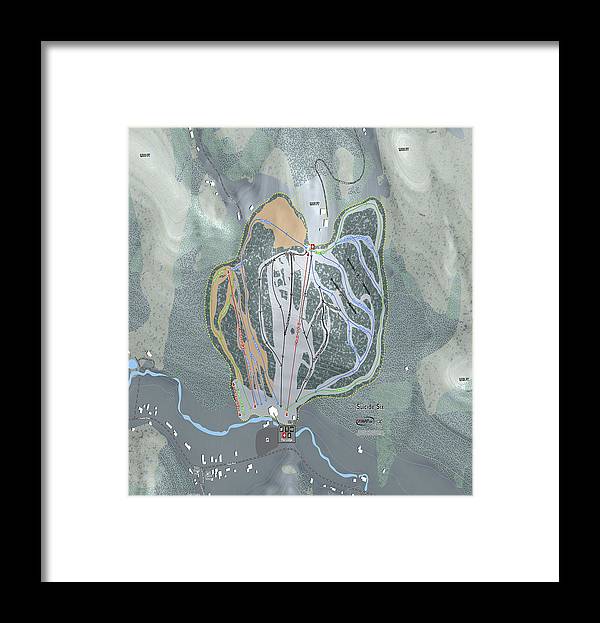 Suicide Six Ski Trail Map - Framed Print - Powderaddicts