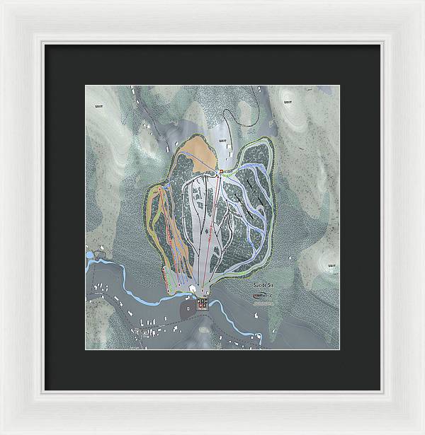Suicide Six Ski Trail Map - Framed Print - Powderaddicts
