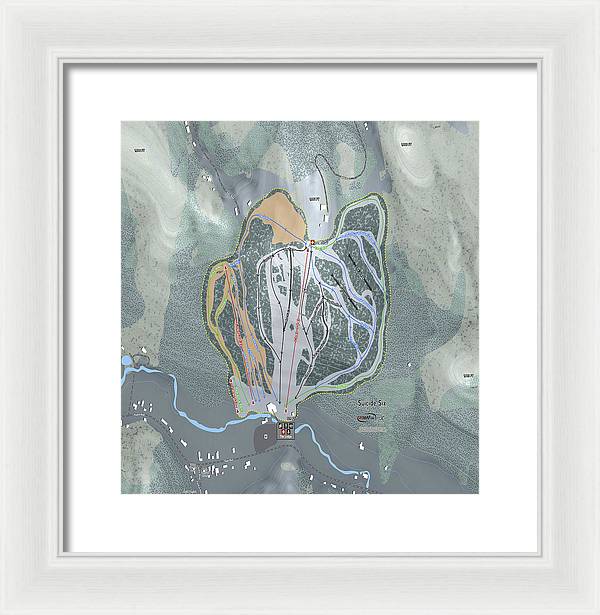 Suicide Six Ski Trail Map - Framed Print - Powderaddicts