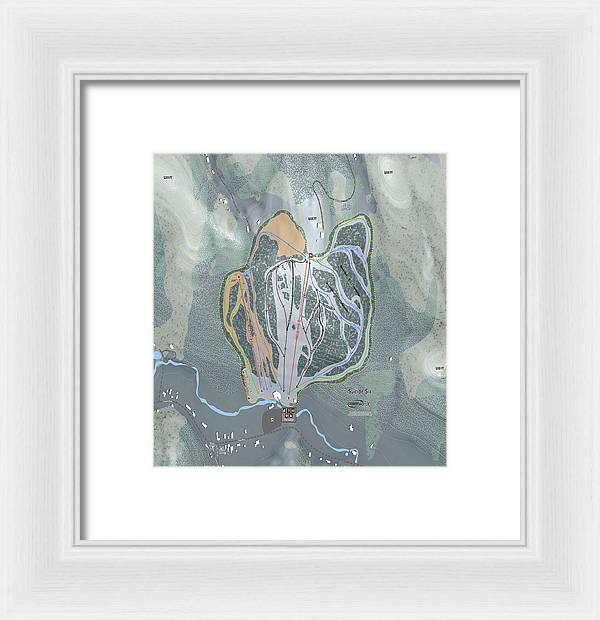 Suicide Six Ski Trail Map - Framed Print - Powderaddicts