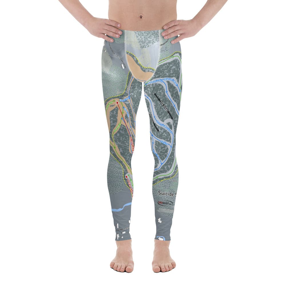 Suicide Six, Vermont Ski Trail Map Men's Base Layer Bottom