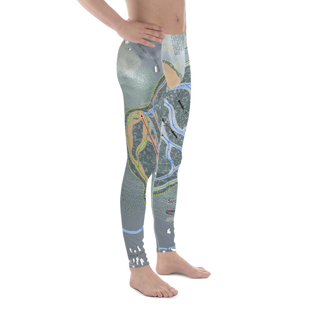 Suicide Six, Vermont Ski Trail Map Men's Base Layer Bottom - Powderaddicts