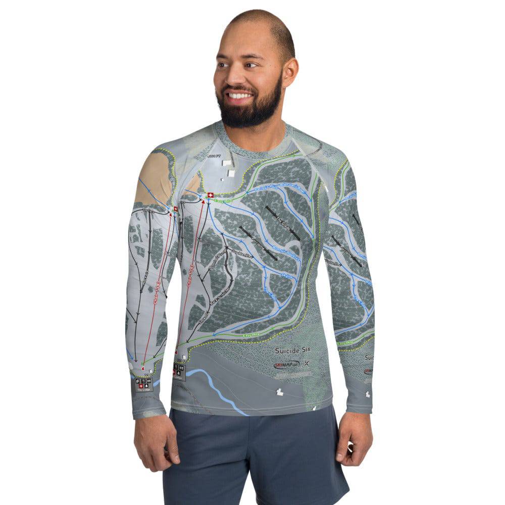 Suicide Six, Vermont Ski Trail Map Men's Base Layer Top